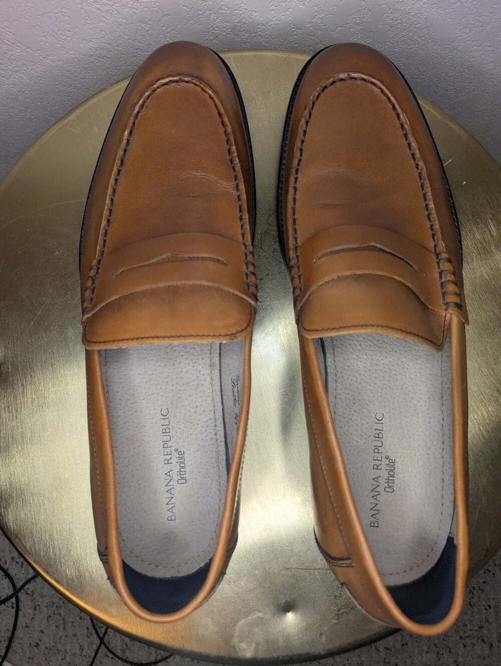 Banana Republic Dellbrook Italian Leather Penny Loafers Cognac Men's 13